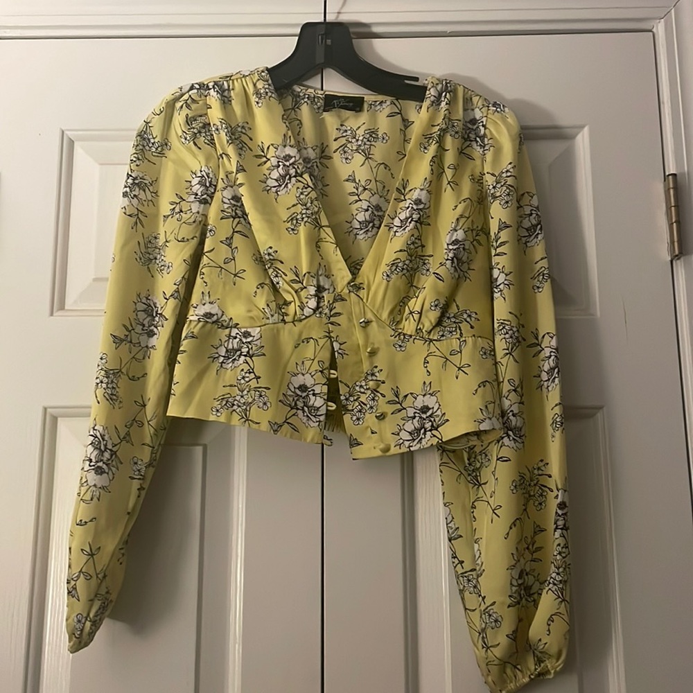 Milk& Honey Yellow Floral Top S